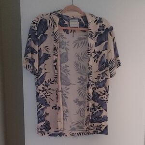 Denim & Flower Men's Blue and Light Pink Floral Button Down NWOT